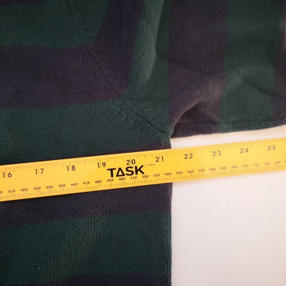 Chaps Men's Size Large 1/4 Zip Loose Fit Navy & Green Long Sleeves Sweater - Picture 7 of 9